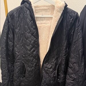 Disney Black Quilted Jacket with Cream Lining